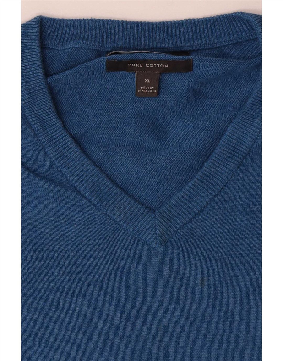 Marks & Spencer Herre V-hals sweater XL Blå Bomuld