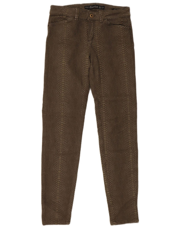 Zara Trafaluc Casual Bukser til kvinder EU 36 XS W26 L30 Khaki Animal Print