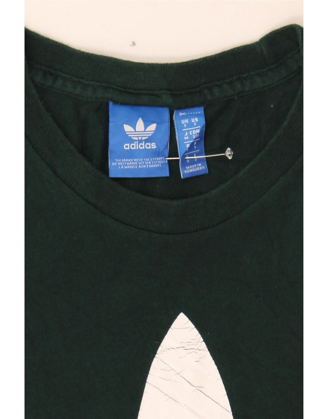 ADIDAS Mens Graphic T-Shirt Top Small Green Cotton Vintage Adidas and Second-Hand Adidas from Messina Hembry 