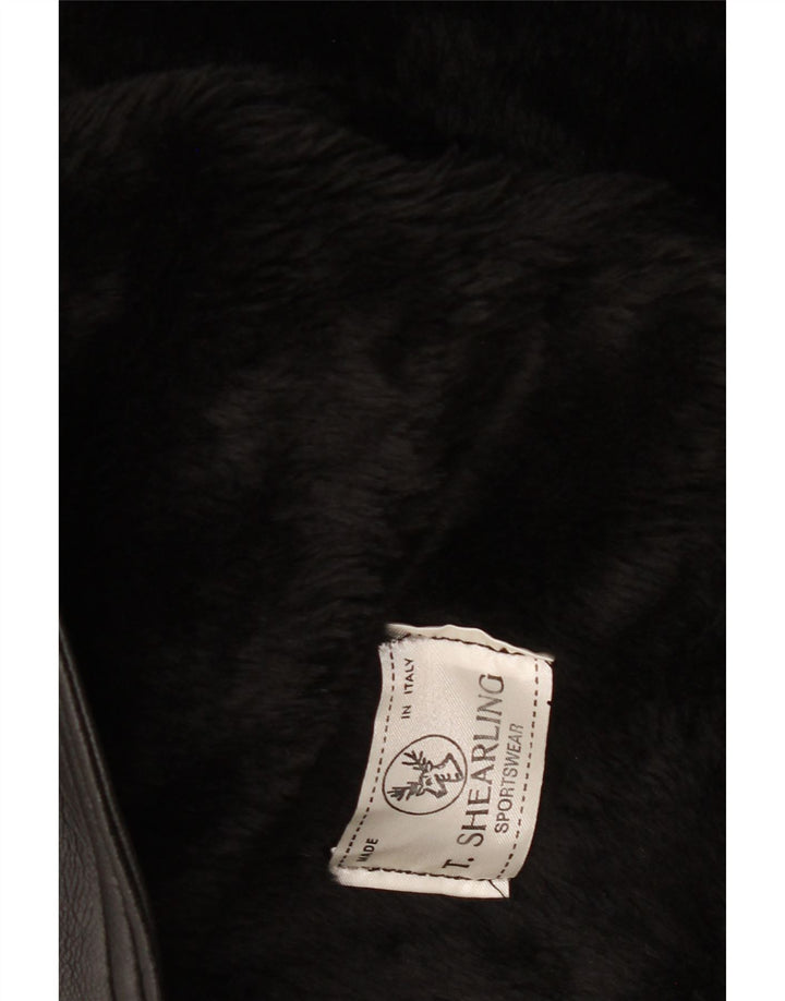 Vintage Herre Shearling Jacket IT 38 Medium Black Shearling