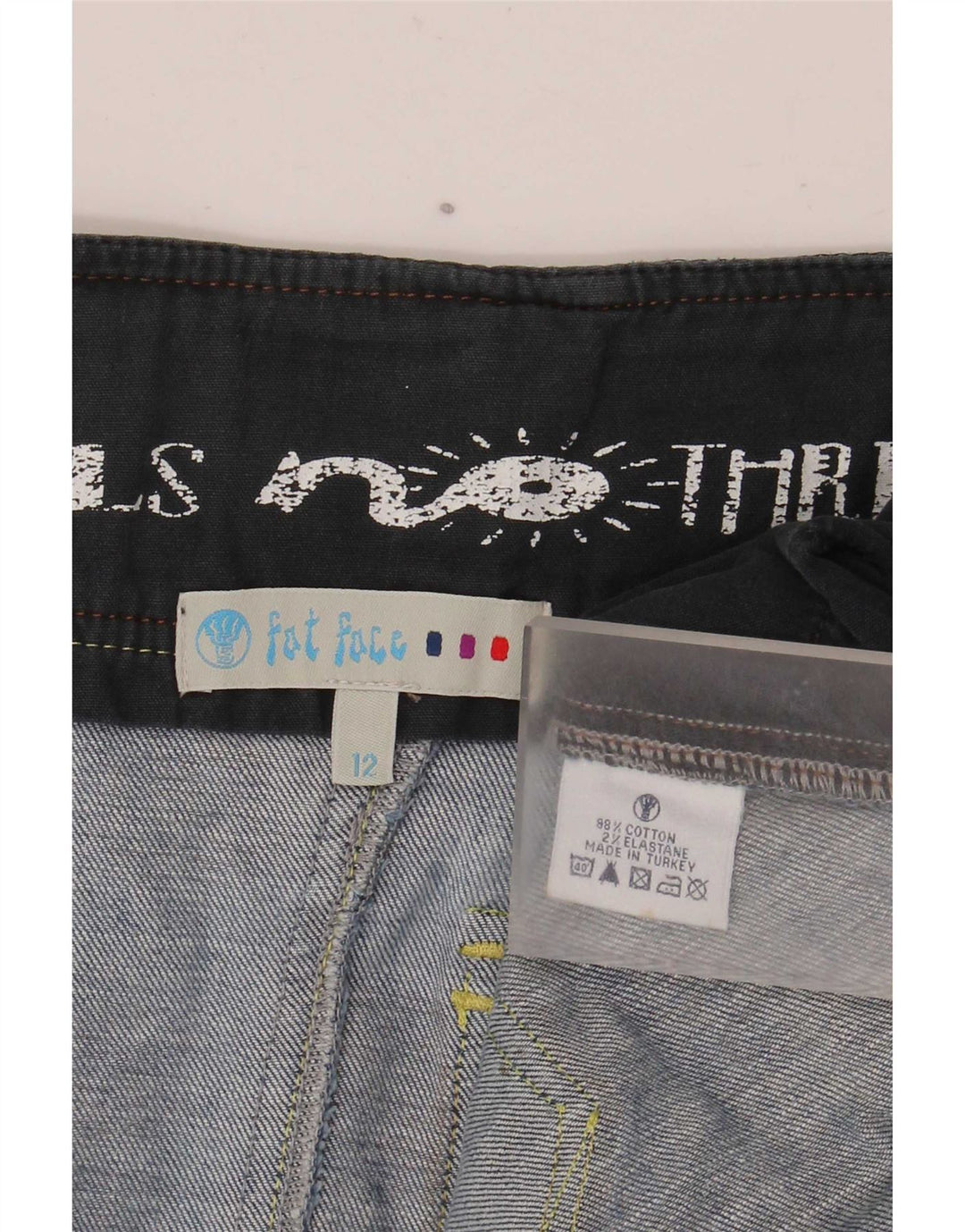 Fat Face Dame Denim Nederdel UK 12 Medium W32 Blå Bomuld