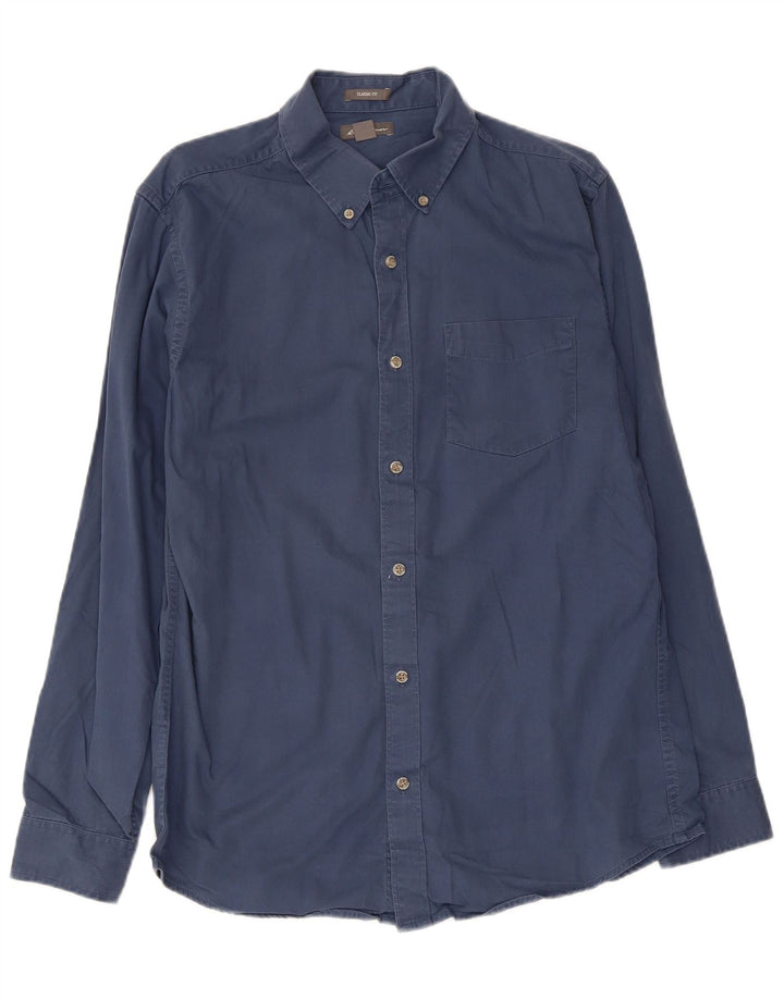 Eddie Bauer Herre Classic Fit skjorte Medium marineblå bomuld