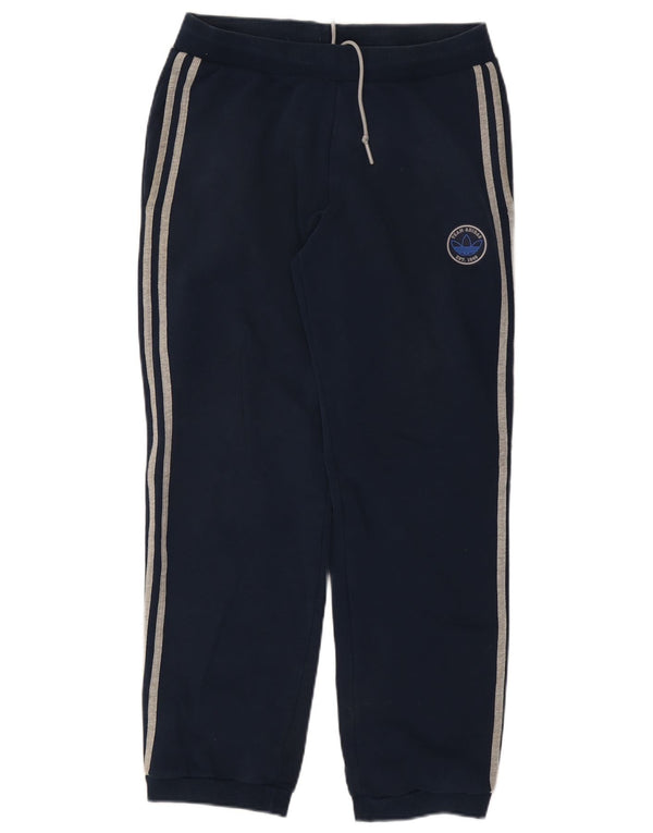 ADIDAS Mens Graphic Tracksuit Trousers Joggers Medium Navy Blue Cotton