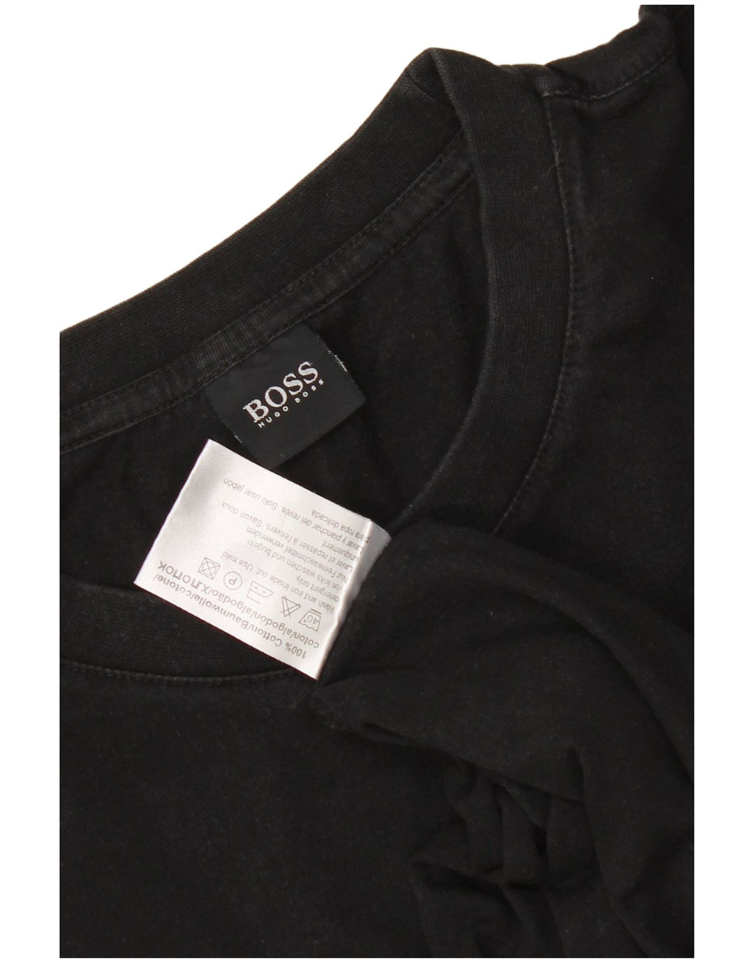 Hugo Boss Herre T-Shirt Top Stor Sort Bomuld