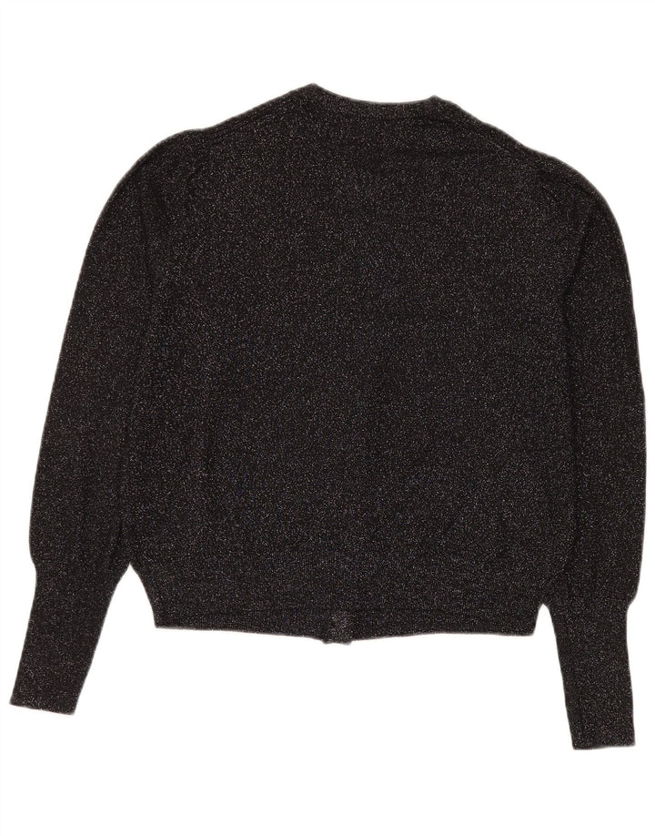 Marks & Spencer Dame Cardigan Sweater UK 14 Stor Sort Viscose