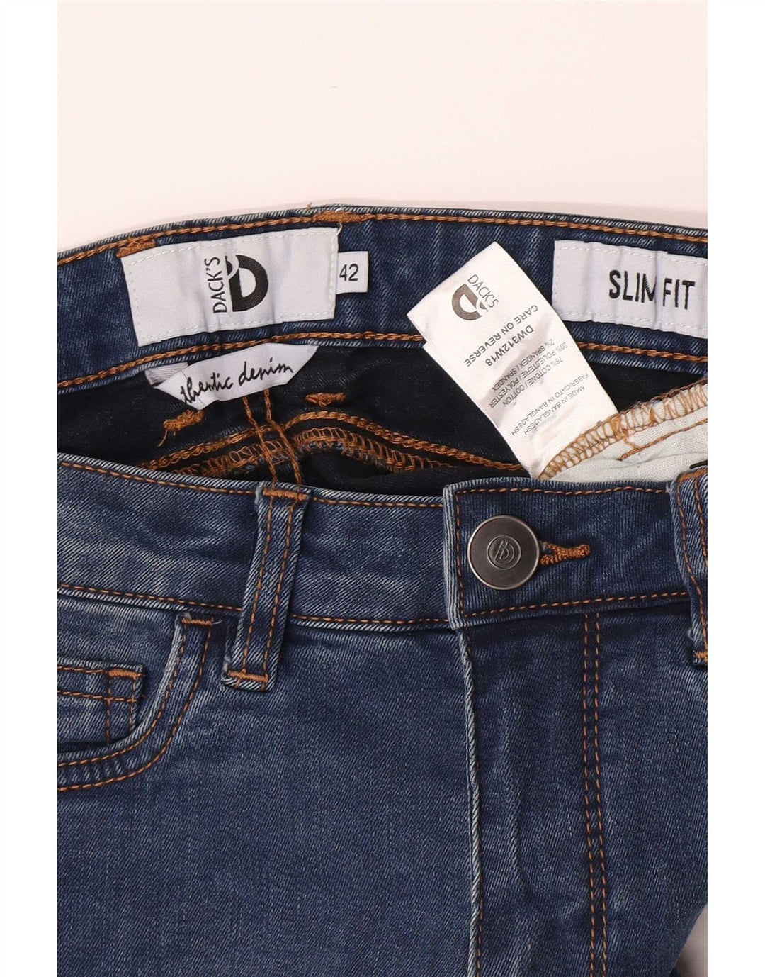 Dacks Dame Slim Jeans IT 42 Medium W26 L28 Blå Bomuld