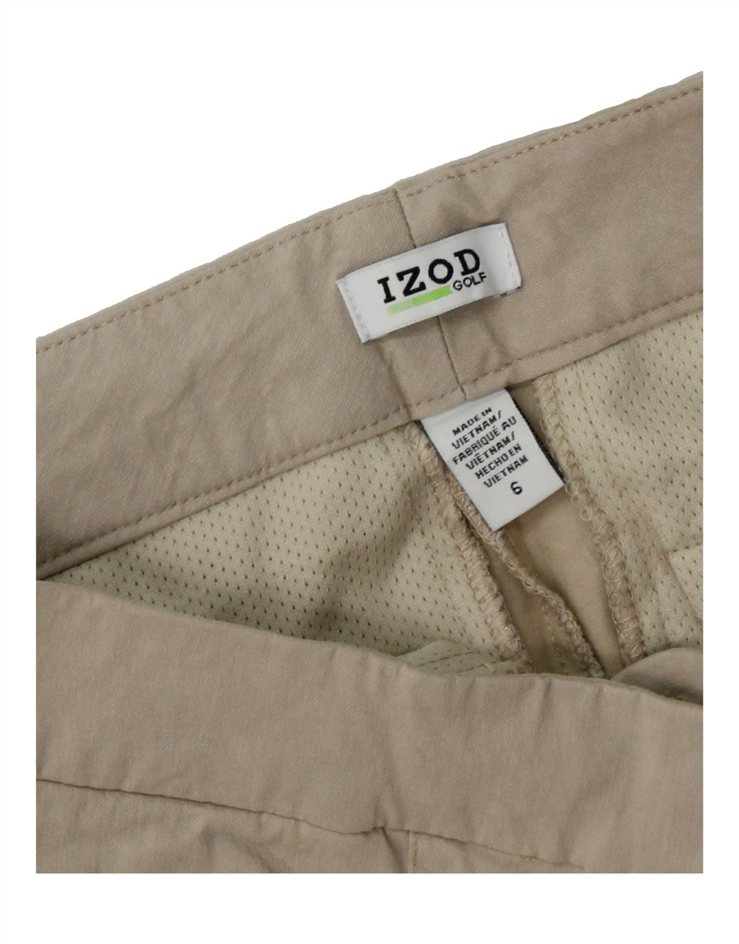 IZOD Womens Chino Shorts US 6 Medium W30  Beige Rayon Vintage Izod and Second-Hand Izod from Messina Hembry 