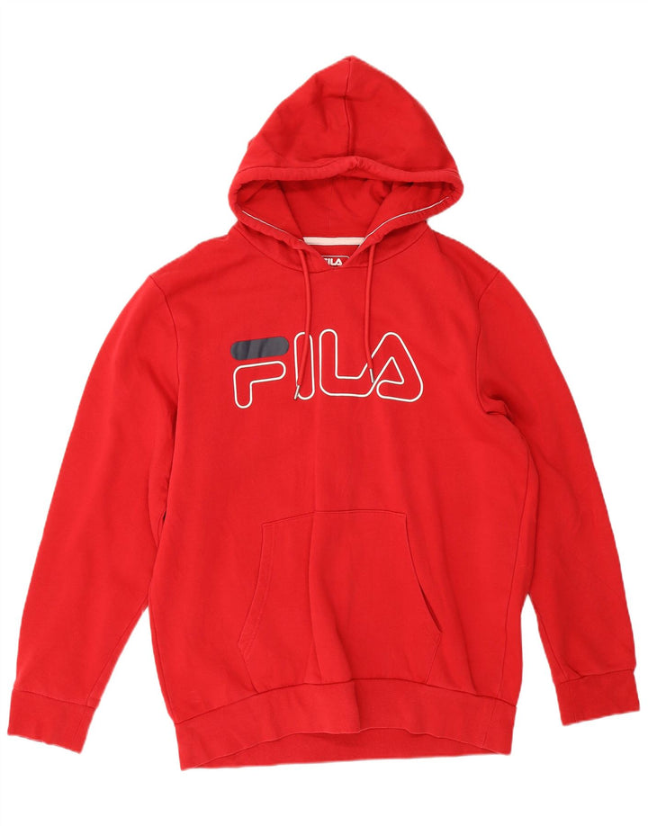 Fila Grafisk hættetrøje til mænd, stor rød bomuld