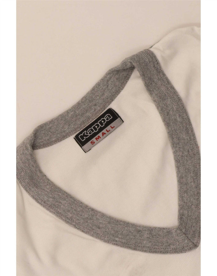 Kappa Dame T-Shirt Top UK 8 Small White Colourblock
