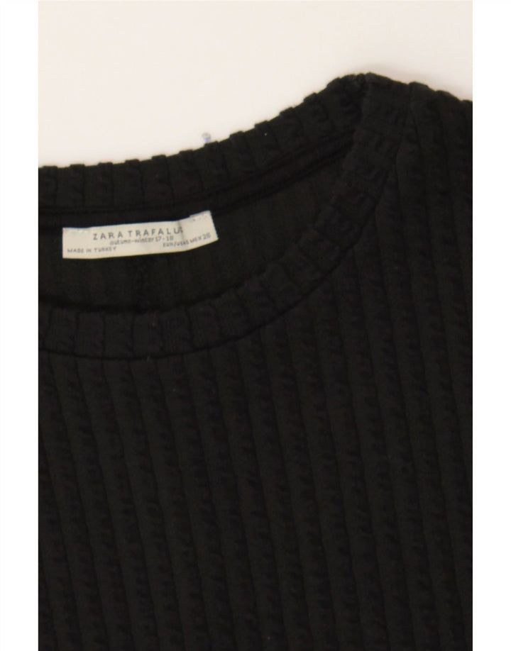 ZARA Womens Short Sleeve Maxi Jumper Dress UK 12 Medium Black Vintage Zara and Second-Hand Zara from Messina Hembry 