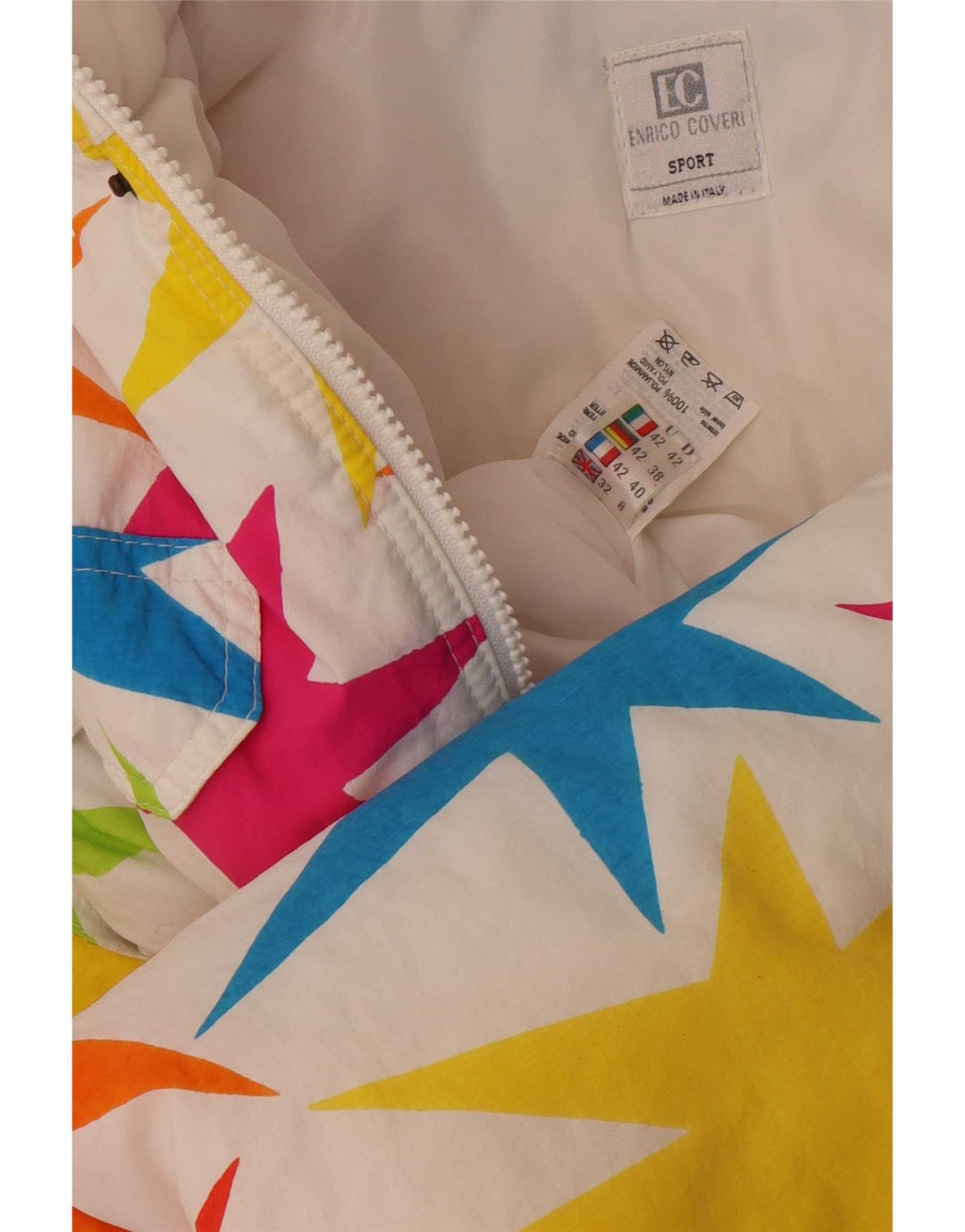Enrico Coveri Dame Abstrakt Mønster Ski Jumpsuit UK 8 Small Multicolored
