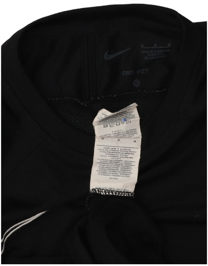 Nike Herre Dri Fit T-shirt Top Medium Sort Colourblock Polyester