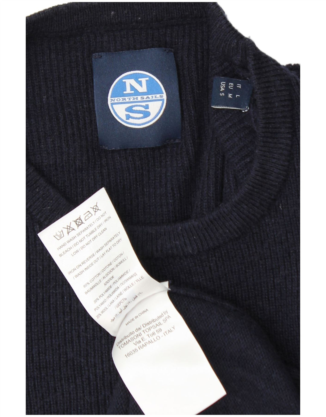 North Sails Herre Crew Neck Jumper Sweater Medium Navy Blue Bomuld