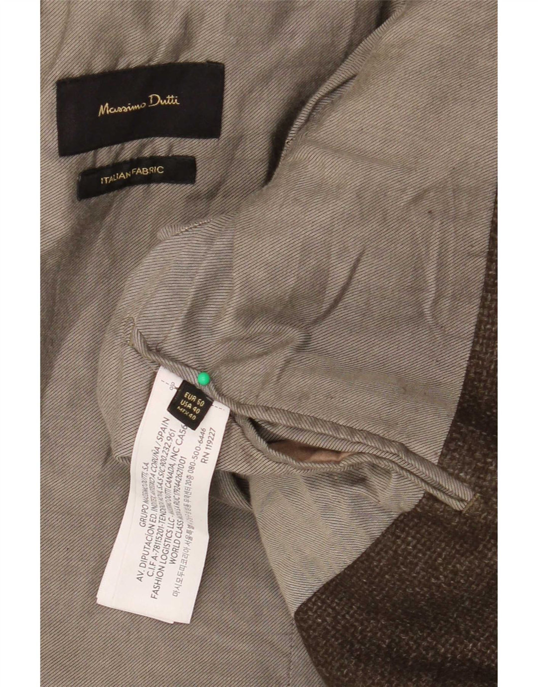 Massimo Dutti Herre 2-knaps blazerjakke EU 50 Medium Brun Uld