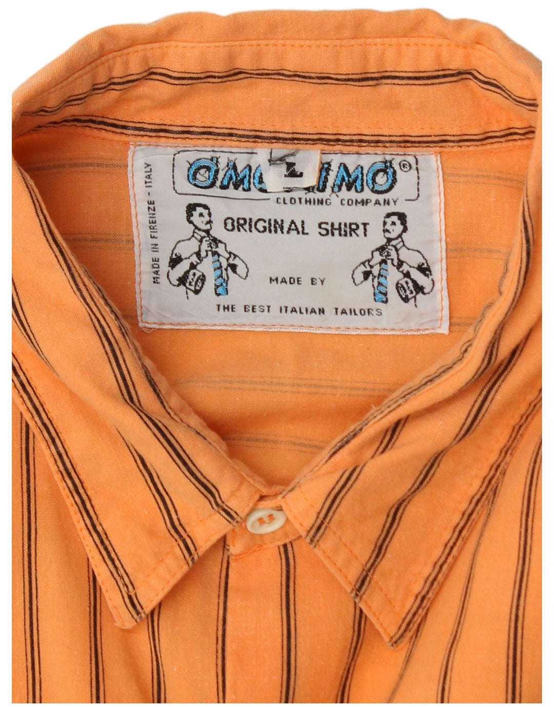 Vintage herreskjorte stor orange nålestribe