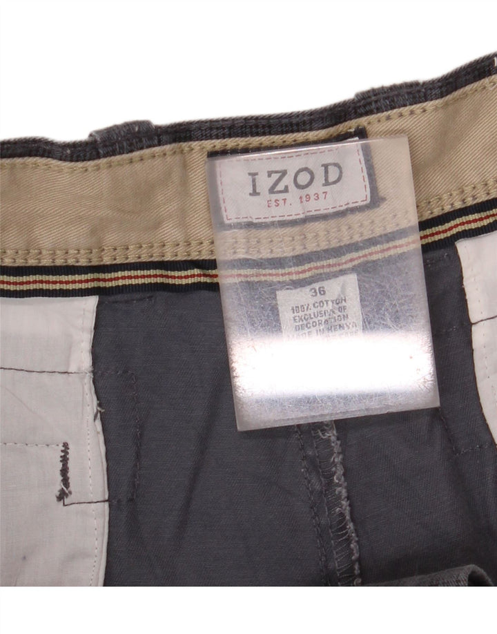 IZOD Mens Cargo Shorts  W36 Large  Grey Check Cotton Vintage Izod and Second-Hand Izod from Messina Hembry 