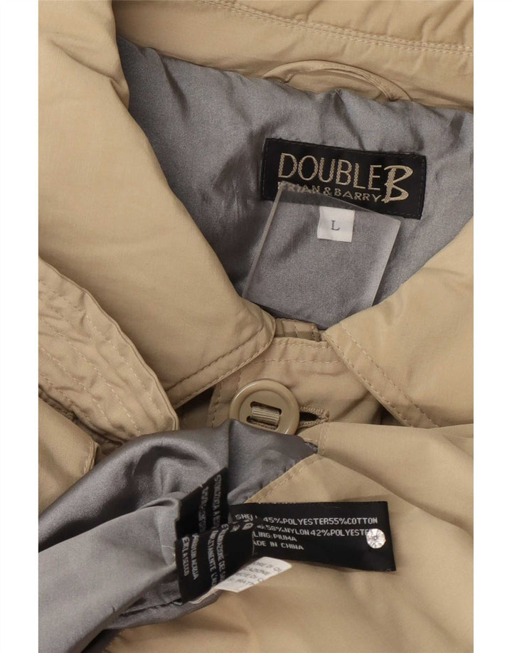 Vintage polstret herrefrakke UK 40 Large Beige Polyester