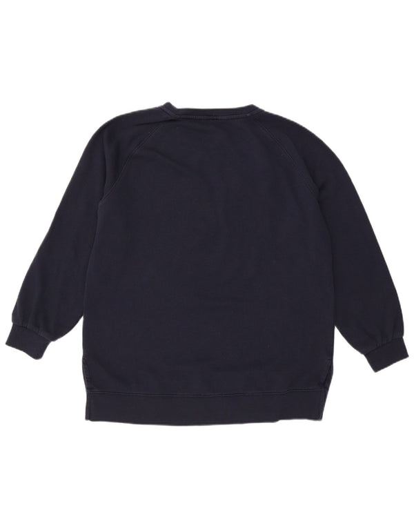 Gap Womens Grafisk Oversized Sweatshirt Jumper UK 10 Small Navy Blue Bomuld