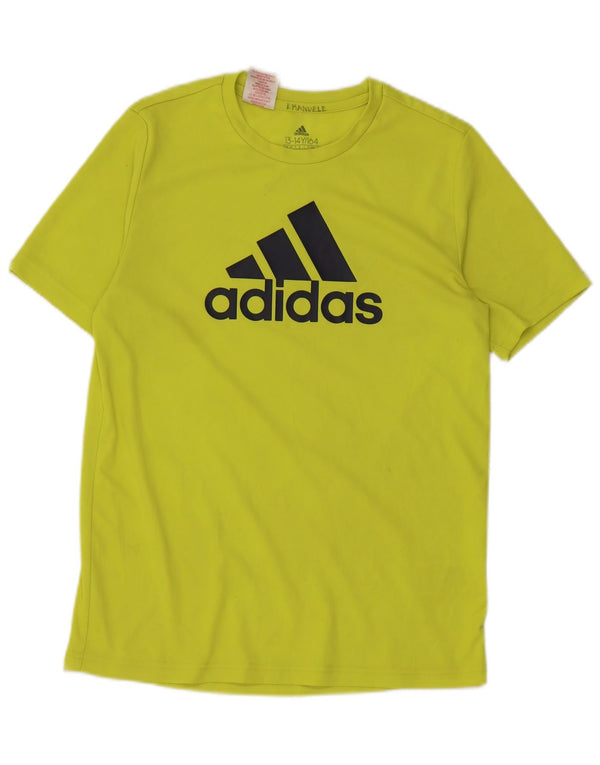 Adidas Boys Aeroready Grafisk T-Shirt Top 13-14 År Gul Polyester