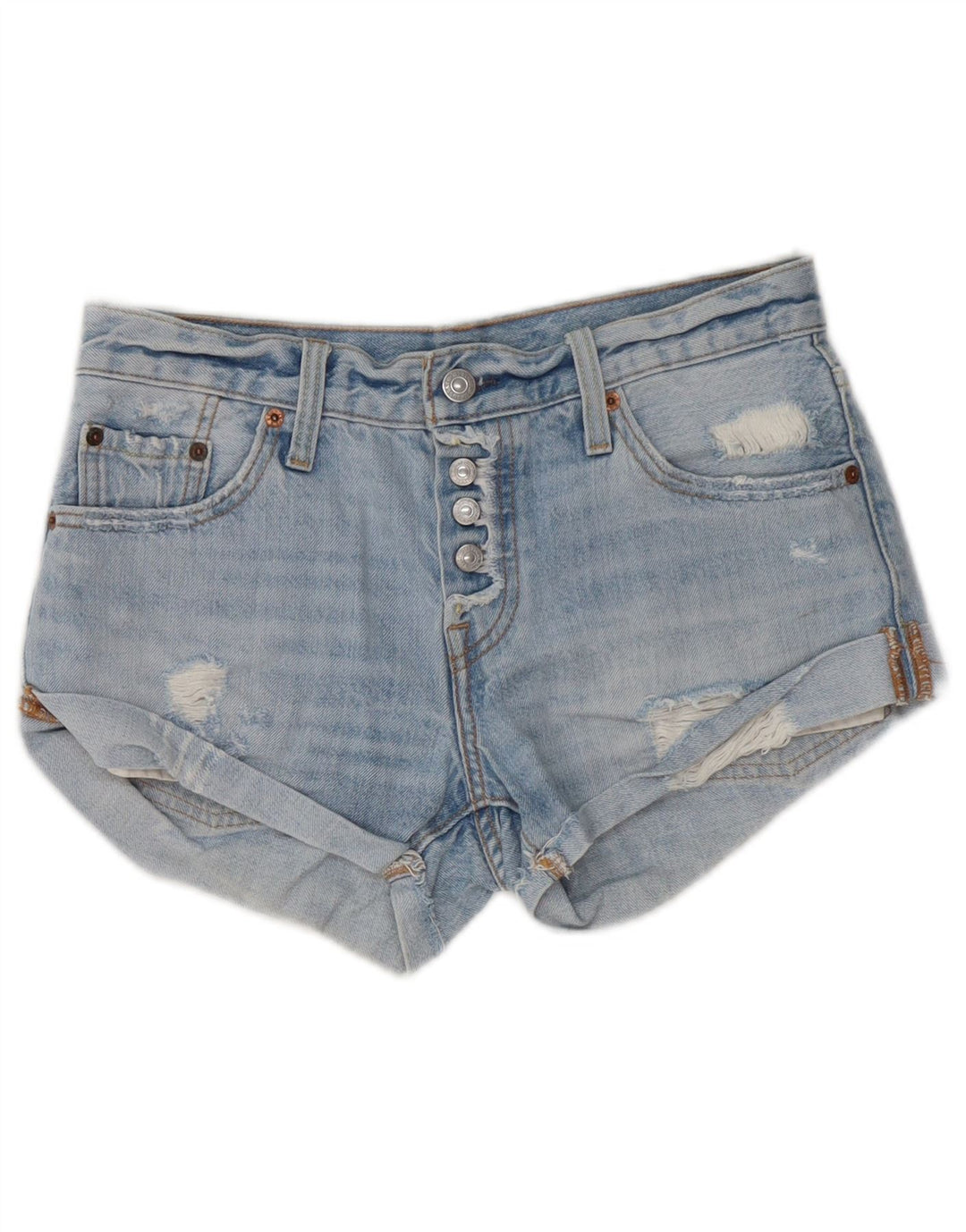 Levi's Kvinders Slidte Denim Shorts W24 XS Blå Bomuld