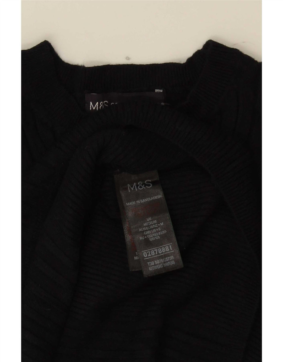 Marks & Spencer Dame Boat Neck Jumper Sweater UK 12 Medium Navy Blue