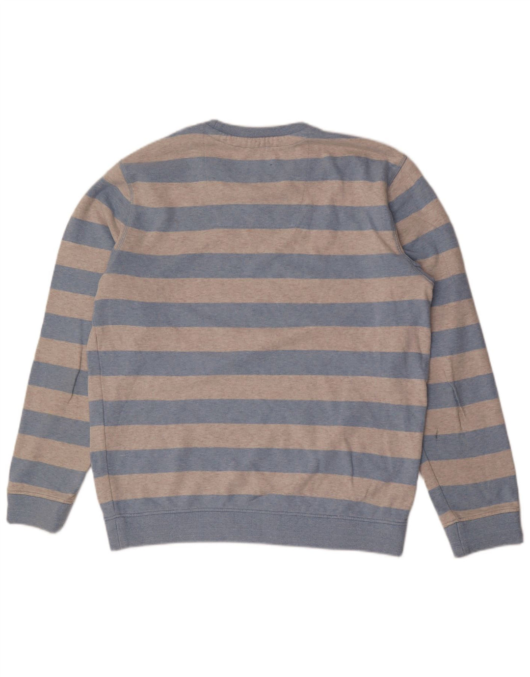 CREW TØJ Herre sweatshirt jumper stor grå stribet bomuld