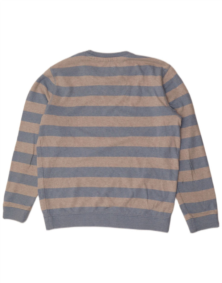 CREW TØJ Herre sweatshirt jumper stor grå stribet bomuld