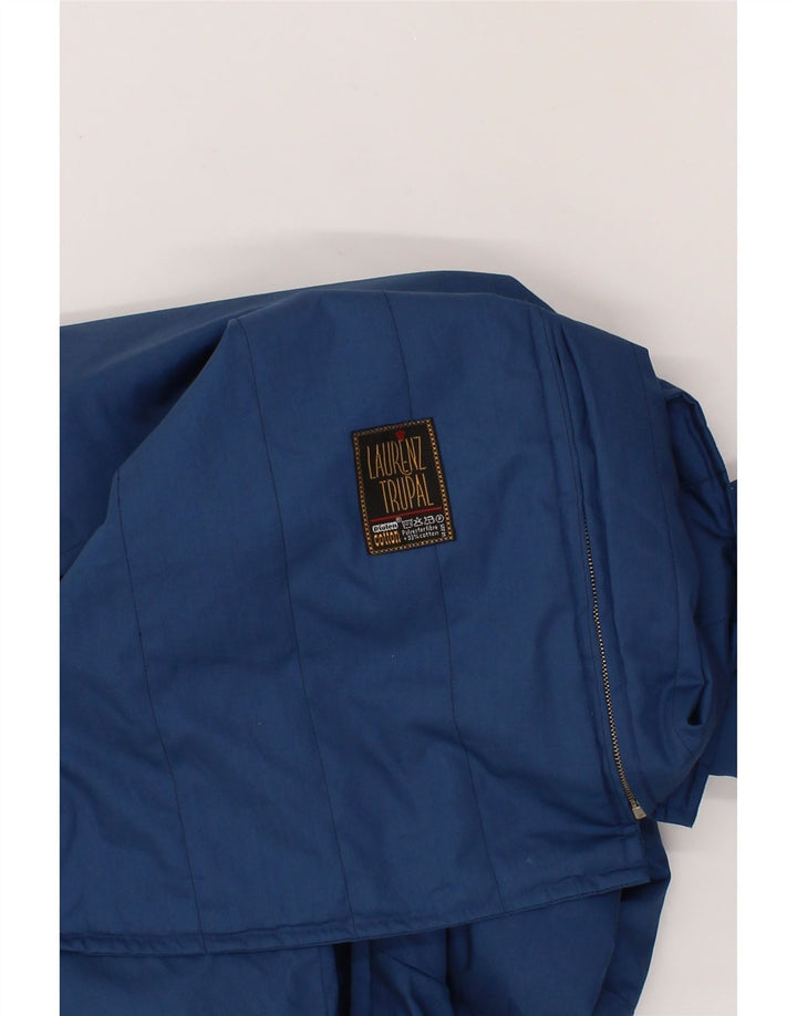 VINTAGE Womens Hooded Utility Jacket UK 14 Medium Navy Blue Polyester Vintage Vintage and Second-Hand Vintage from Messina Hembry 