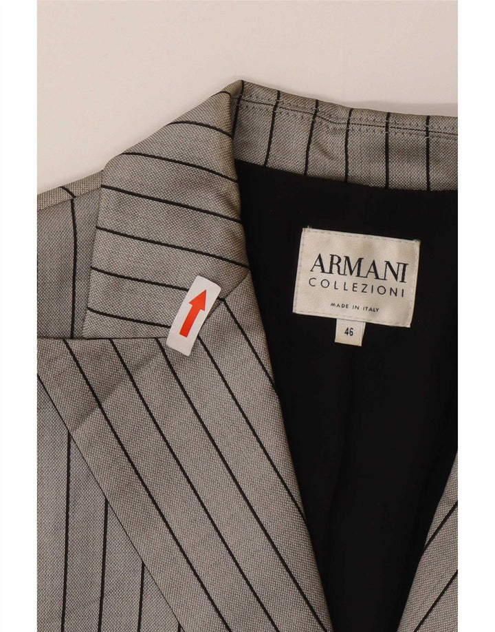 Armani Collezioni Dame 2-knaps blazerjakke IT 46 Stor grå nålestribe