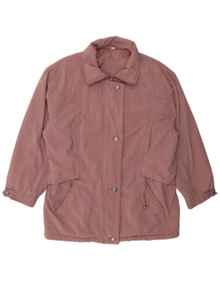Vintage Dame Oversized Windbreaker Coat EU 42 Large Pink Polyester