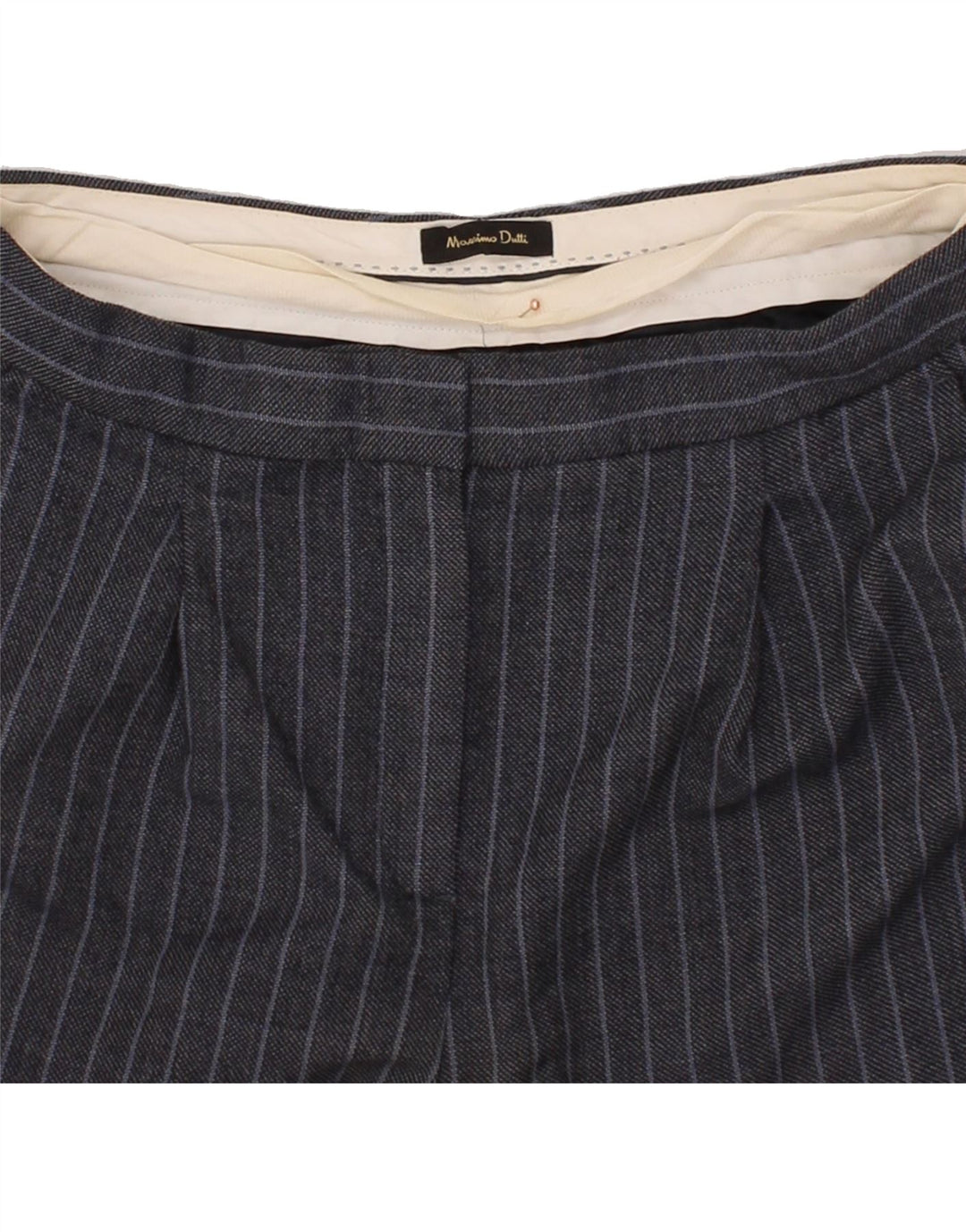 MASSIMO DUTTI Womens Suit Trousers EU 40 Medium W27 L28 Navy Blue Striped Vintage Massimo Dutti and Second-Hand Massimo Dutti from Messina Hembry 