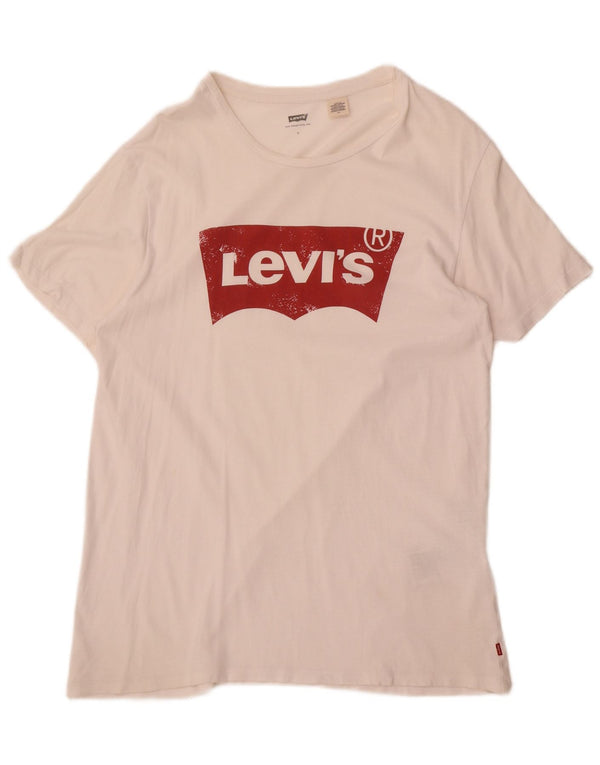 Levi's Herre grafisk T-shirt Top Stor hvid bomuld