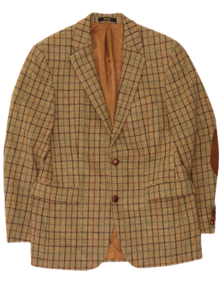 Barbour Herre 2-knaps blazerjakke EU 48 Medium Khaki Ternet Ny Uld