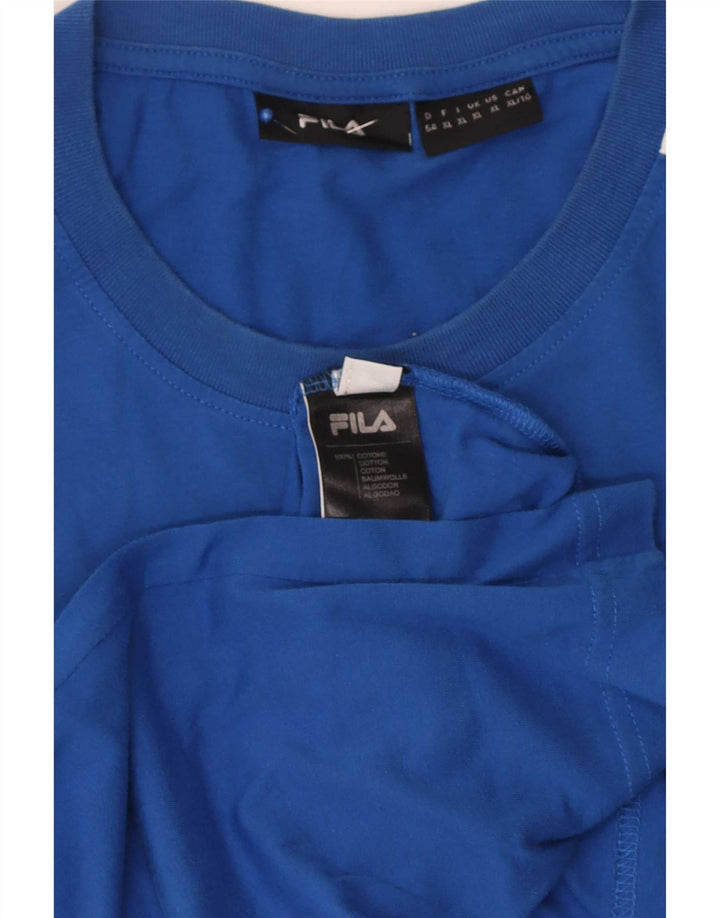Fila Herre Regular Graphic T-Shirt Top XL Blå Bomuld