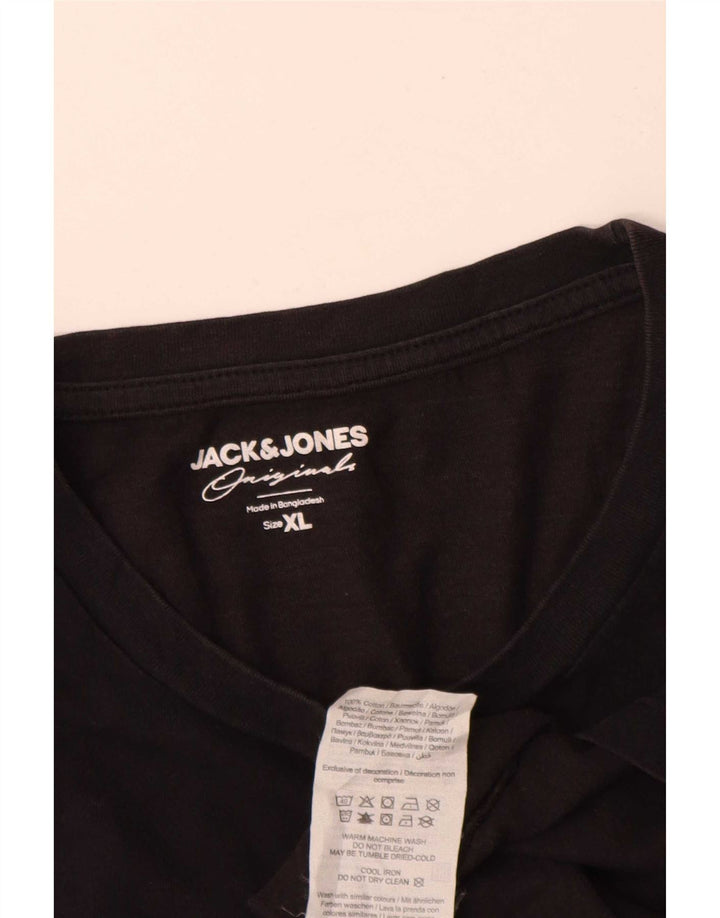 Jack & Jones Herre T-Shirt Top XL Sort Bomuld