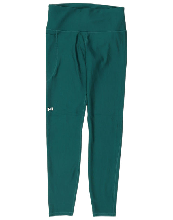 UNDER ARMOUR Dame Leggings UK 12 Medium Green Polyester
