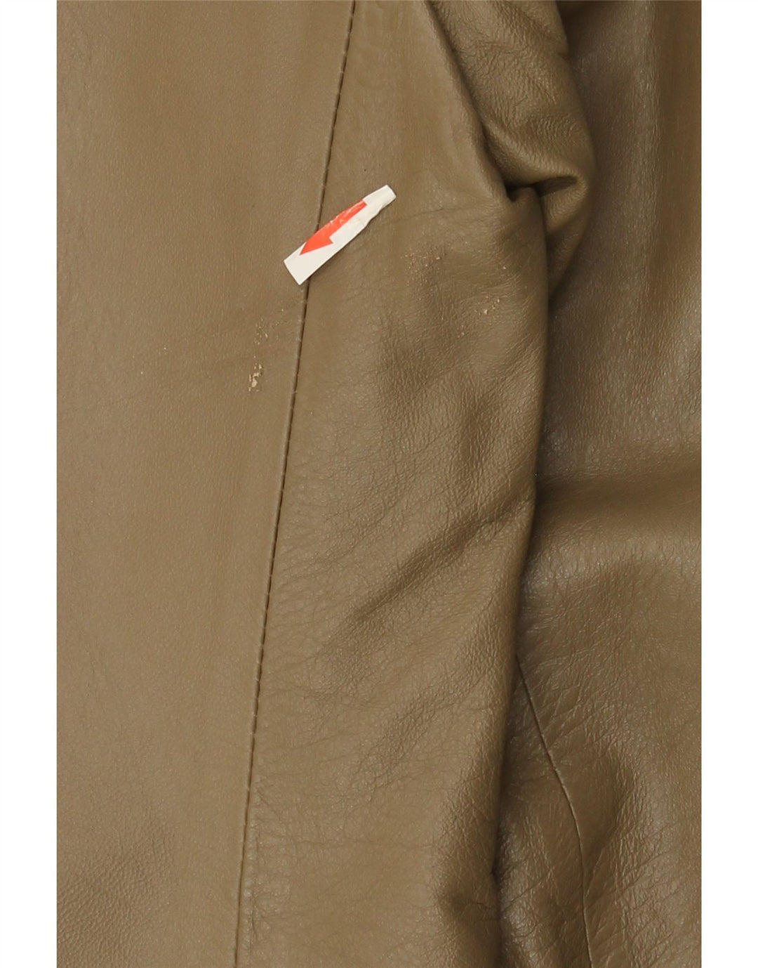 Vintage Dame Oversized Læderjakke IT 38 XS Khaki Læder