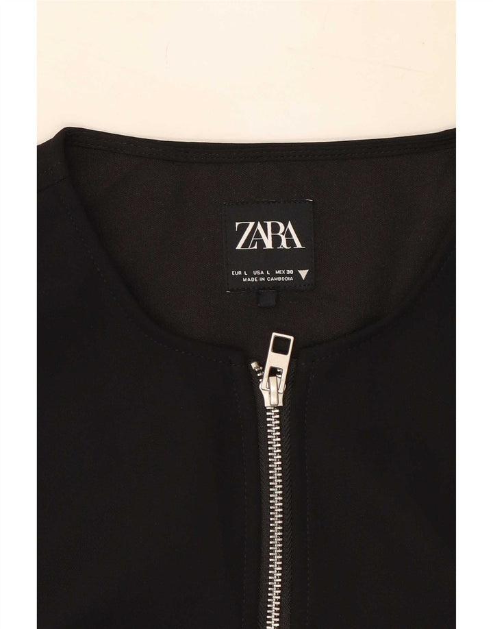Zara Womens Crop vest UK 16 Large Black Polyester