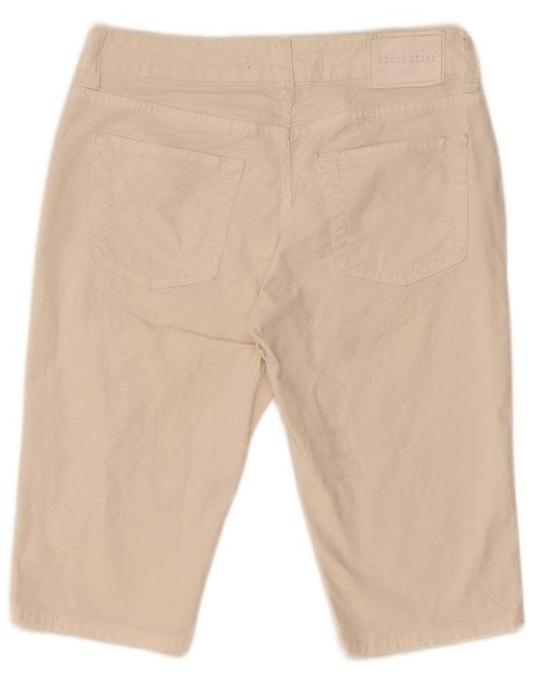 Zara Dame denim Shorts EU 38 Small W28 Beige Bomuld
