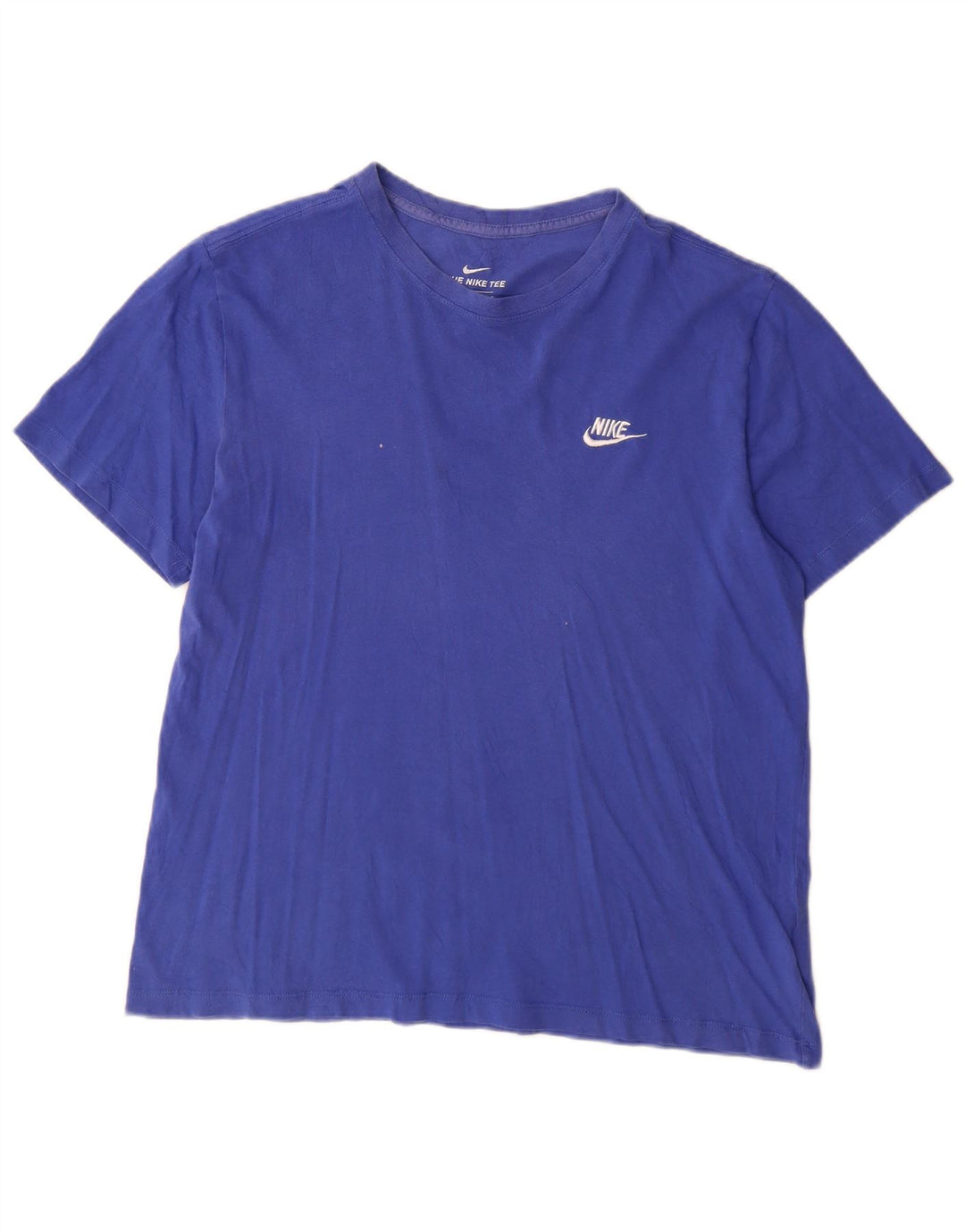 Nike Dame T-Shirt Top UK 16 Stor Blå Bomuld