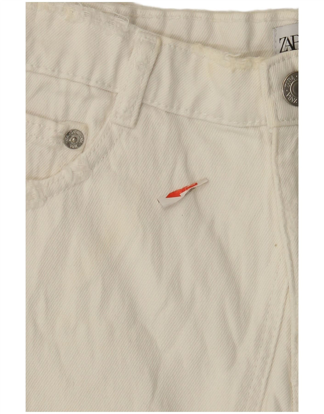 Zara denimshorts til kvinder Small W26 Hvid