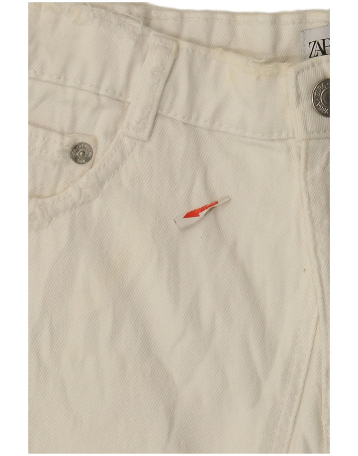 Zara denimshorts til kvinder Small W26 Hvid