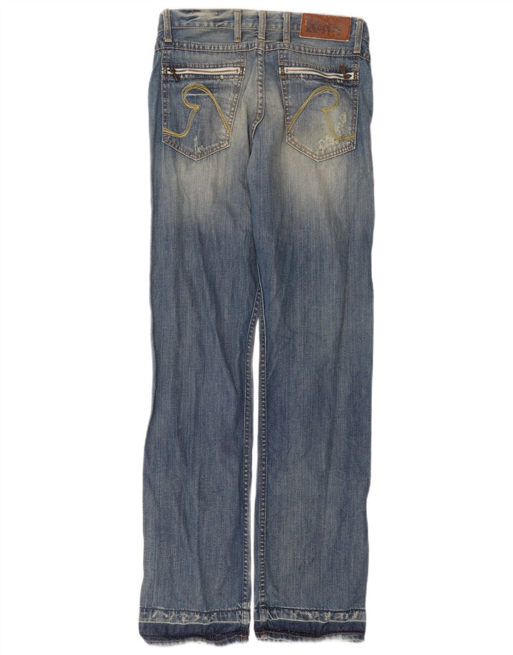 Replay Herre Distressed Straight Jeans W30 L34 Blå Bomuld