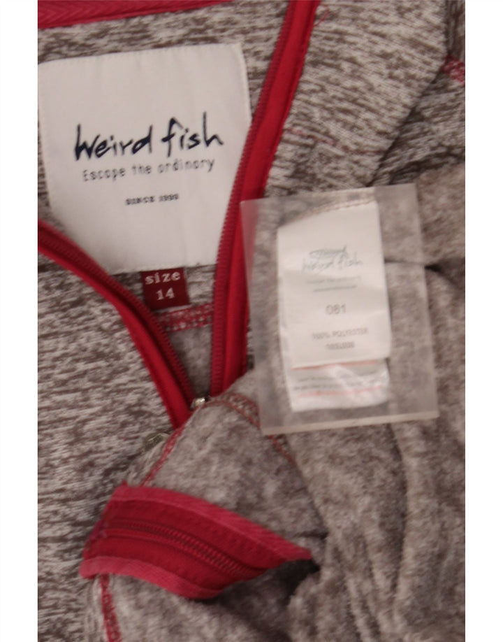 WEIRD FISH Dame-hættetrøje med lynlås DK 14 Large Grå Flecked Polyester