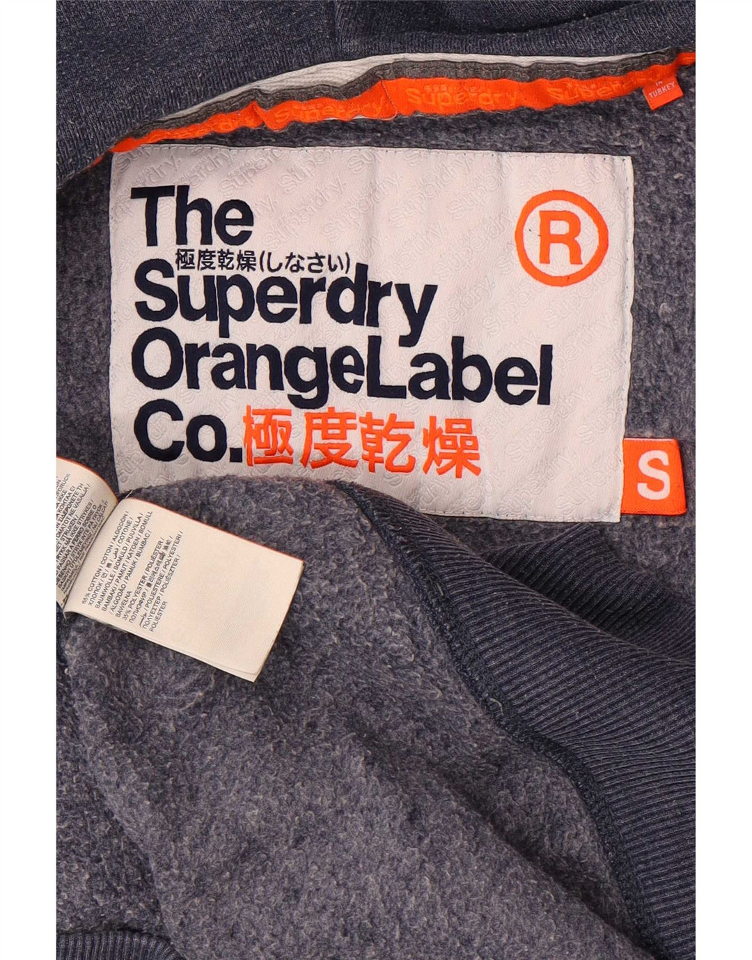 Superdry Hættetrøje med lynlås til mænd, lille blå bomuld