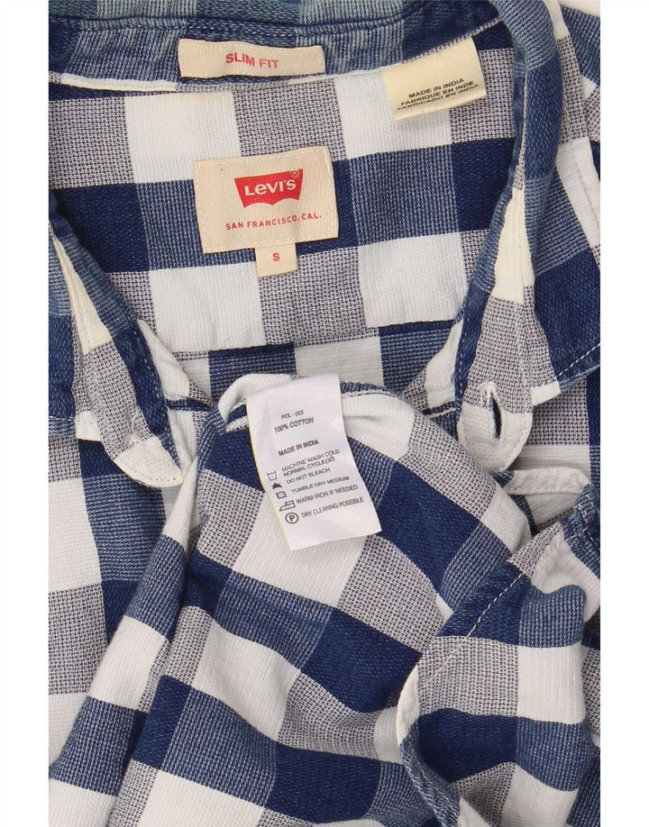 Levi's Slim Fit-skjorte til mænd, lille marineblå Gingham-bomuld