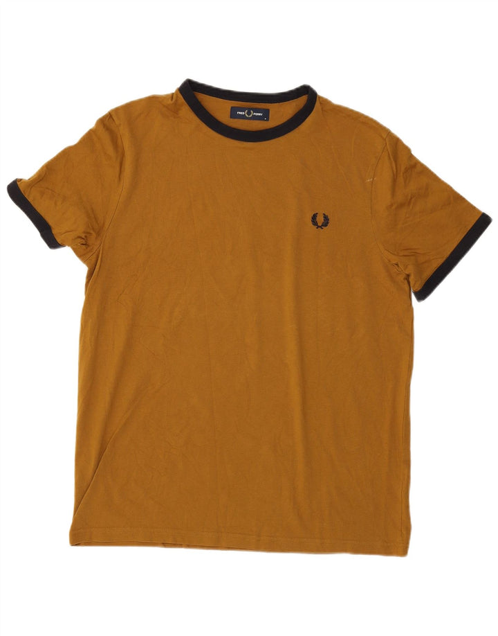 Fred Perry Herre T-Shirt Top Medium Brun Bomuld