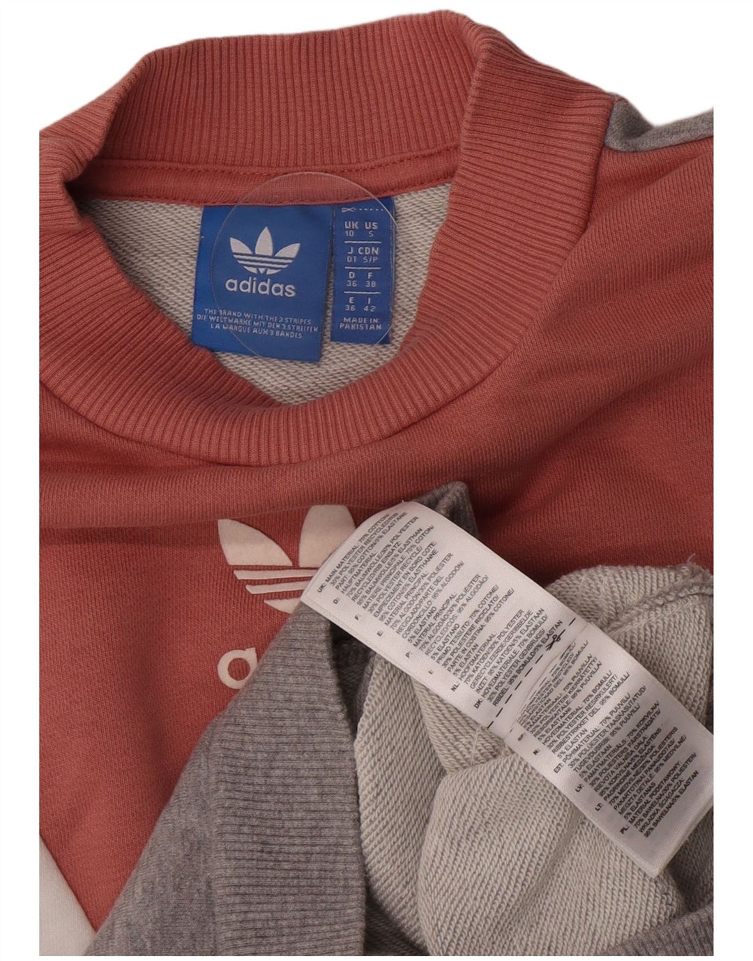 Adidas Dame Oversized Sweatshirt Jumper UK 10 Small Grey Colourblock