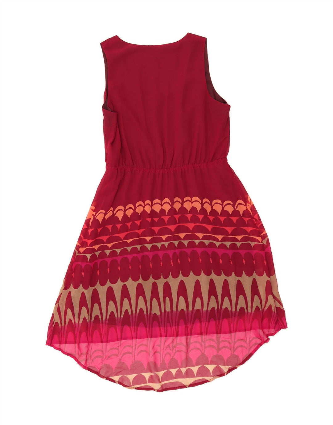 MOSSIMO Womens Sleeveless Basic Dress UK 14 Large Burgundy Geometric Vintage Mossimo and Second-Hand Mossimo from Messina Hembry 