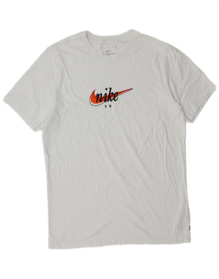 Nike grafisk t-shirt til mænd, medium hvid bomuld
